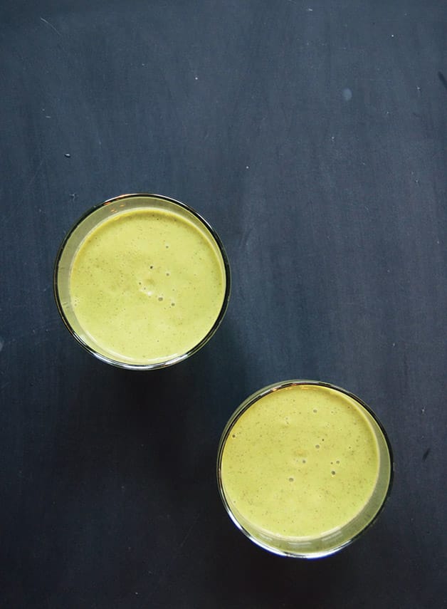 Sweet, bright & refreshing with no added sugar and plenty of fruit and greens—Coconut Pineapple Green Smoothie