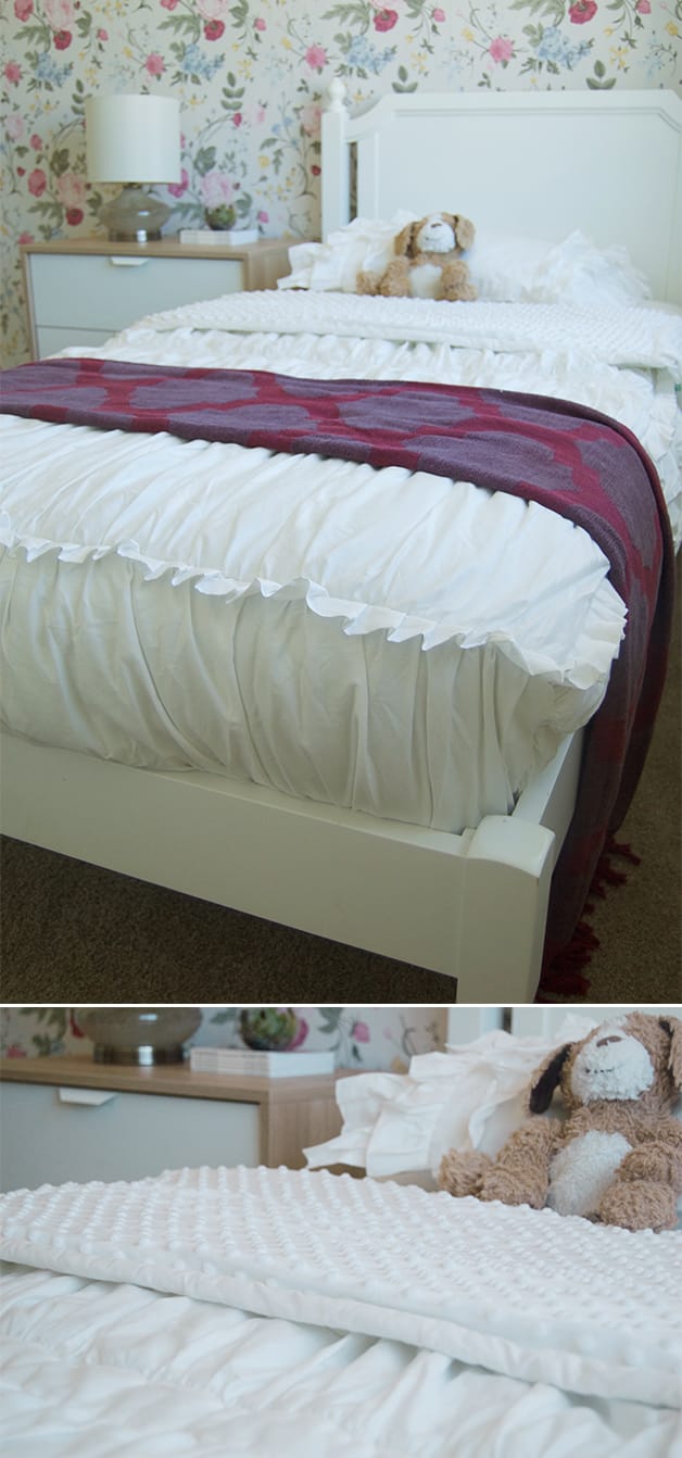 Zip-up bedding that is perfect for kids' rooms or bunks beds. Easy to change and even easier to make! Giveaway at letwhylead.com